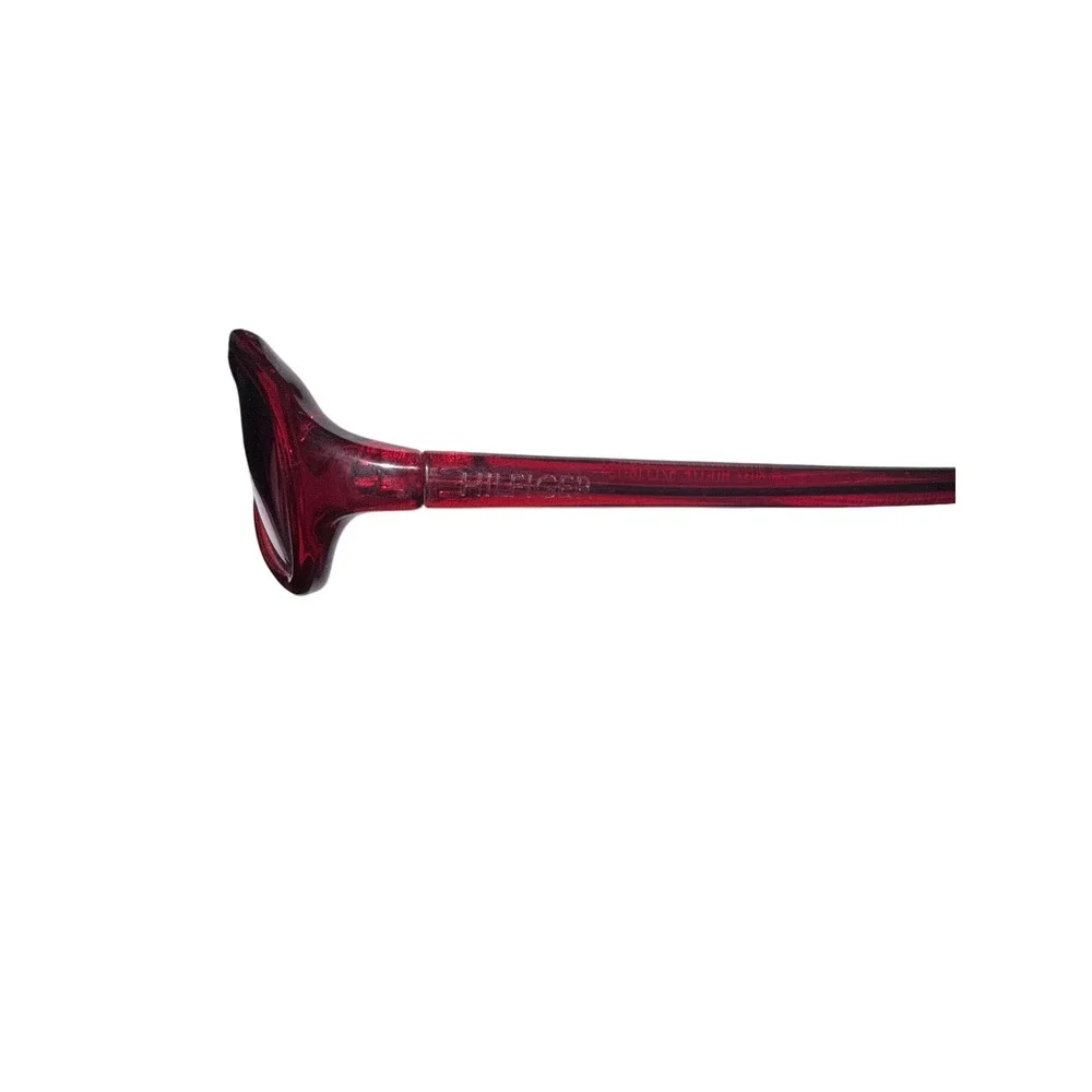 Tommy Hilfiger TH 8032 RD-17F Red Translucent Oval Sunglasses Womens Y2K Retro